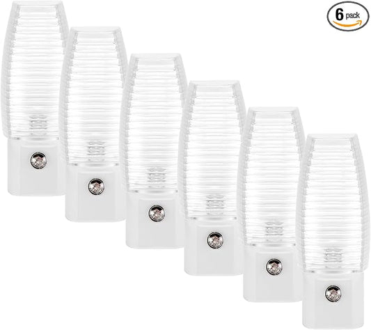 Maxxima MLN-16 LED Plug in Night Light - Features Auto Dusk to Dawn Sensor, 5000K Daylight, 5 Lumens, Ideal for Bedrooms, Bathrooms, and Hallways - 6 Pack