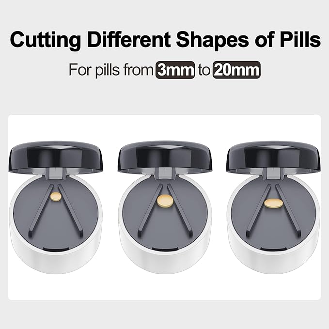 DUBSTAR 3-in-1 Pill Crusher Pill Grinder, Pill Crusher Fine Powder with Brush, Pill Crushers for Elderly with Pill Cutter and Storage, Pill Cutter Splitter for Small or Large Pills (Grey)