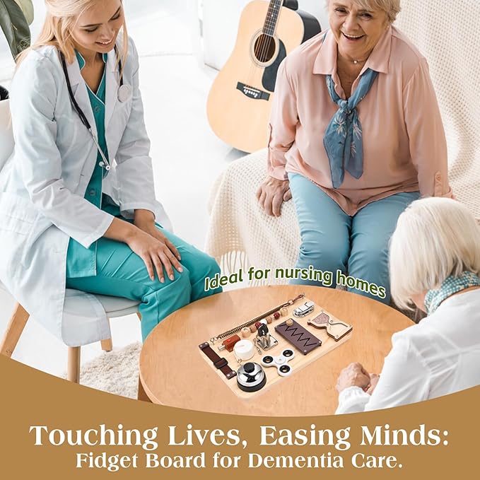 Fidget Busy Board for Adults with Dementia-Alzheimers Products for Elderly-Dementia Activities for Seniors-Memory Games for Autism Adult-Sensory ADHD Toys-Gift for Seniors Parents