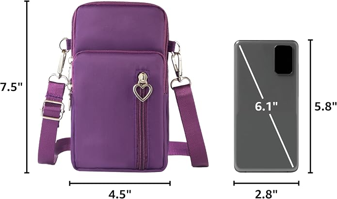 Small Crossbody Bag for Women - Mini Phone Purses with Crossbody Strap and Wallet - Nylon Arm Bag