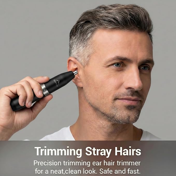 Professional Nose Hair Trimmer for Men & Women, USB-C Rechargeable Electric Ear & Nasal Clipper, Micro-Vacuum, Painless 8000 RPM, 3 Patented Magnetic Heads, Waterproof Travel Kit.