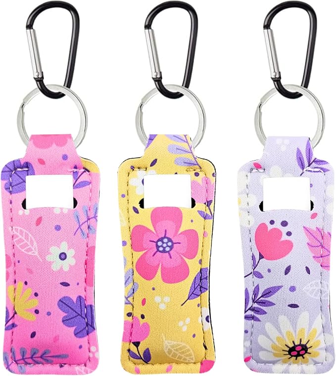 Chapstick Holder Key Chain Lipstick Holder Lip Balm Holder Keychain | Stocking Stuffers Gift, Compatible with Chapstick, Lip Balm and Lipstick, Bag Charm Accessories, Gifts for Women Friend