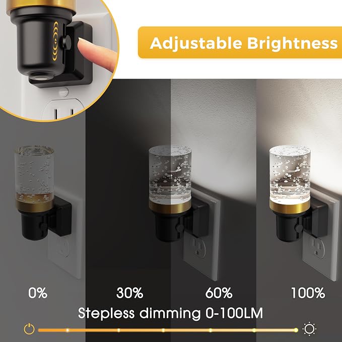 L LOHAS LED Night Light, Dimmable Night Lights Plug into Wall | Automatic Night Lights Plug in with Auto Light Sensor, Adjustable Brightness 5000K LED Night Light, for Bedroom Hallway Home