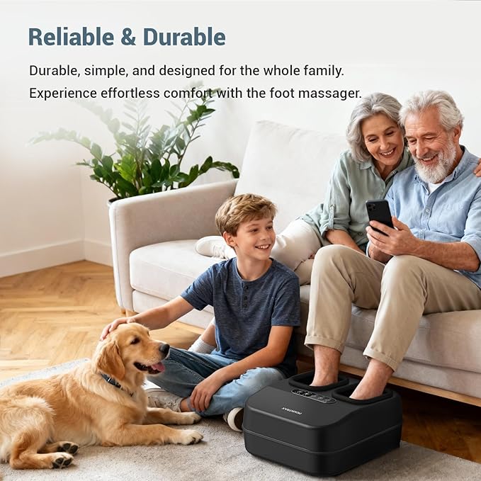 MOUNTRAX Shiatsu Foot Massager with Heat, Deep Kneading Foot Massager for Plantar Fasciitis, Neuropathy, Improve Circulation and Pain Relief – DIY Customizable Design Foot Massage with Drawing Pen