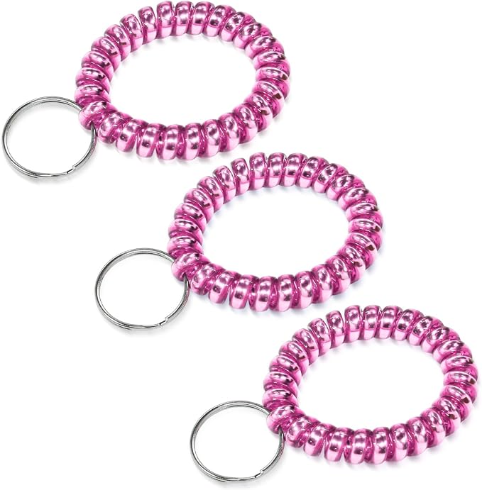 Spiral Coil Keychain, Anti-lost Key Chain Holder Lanyard Cord for Sauna Outdoor Sports and Gym Pool