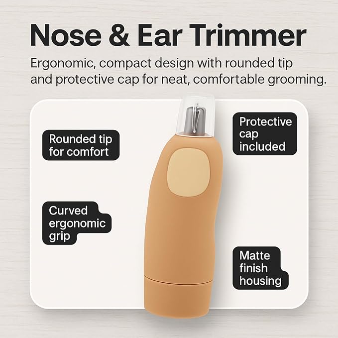 Finger Shaped Nose and Ear Hair Trimmer, Battery Operated Portable | Grooming Tool for Men and Women, Funny Gag Gift, Stocking Stuffer, Novelty Travel Accessory for Discreet Hair Removal