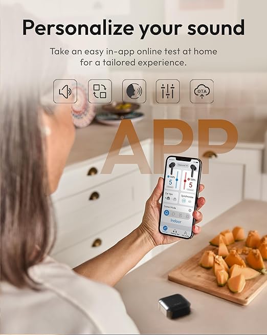 Cearvol OTC Hearing Aids for Seniors, Bluetooth 5.3 Rechargeable Devices, Customizable App Control for Android/iOS, Stream Music/Calls, Black