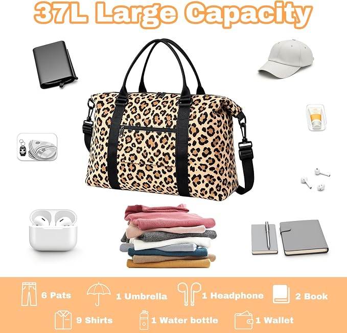 Weekender Duffel Bags for Women， Travel Totes Bag for Airplane Essentials, Overnight Bags for Women with Trolley Sleeve, Large Carry On Hospital Bag for Labor and Delivery, Sport, Gym