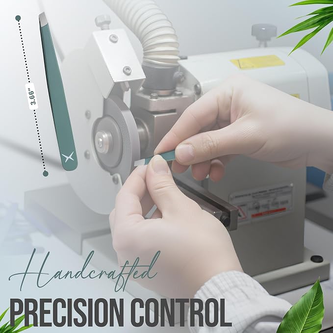 Professional Slant Tip Tweezers - Precision Stainless Steel Eyebrow Plucking Tool for Women and Men, Ingrown Hair Remover, Facial Hair Tweezers for Grooming (Olive Fog)