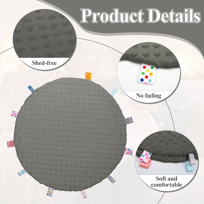 Fidget Blanket for Adults with Dementia, Sensory Mat for Alzheimers Patients, Dementia Activites for Senior (Gray, Round - Diameter 50cm / 19.69 inch)