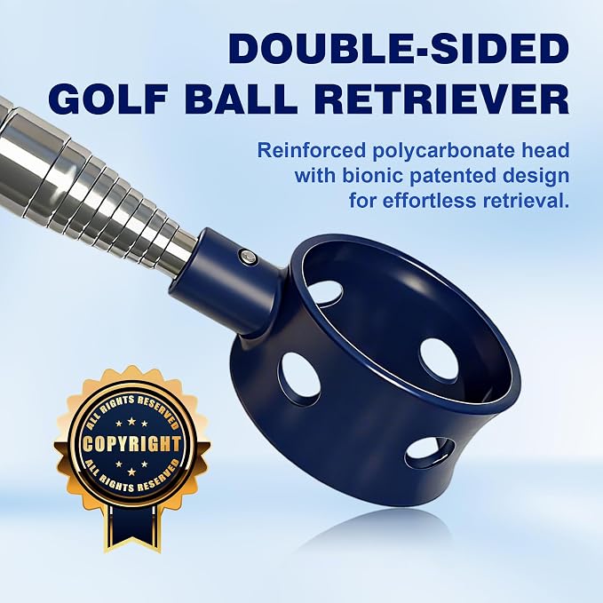 Golf Ball Retriever Telescopic for Water, 9/12/15/20Ft GolfBall Grabber Tool, Golf Accessories Gifts for Men, Women & Golfers, Golf Balls Picker with Stainless Steel Shaft & Rubber Grip