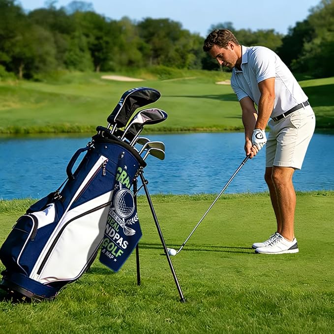 Some Grandpas Take Naps Golf Towel with Clip, Funny Golf Bag Accessories for Men, Golfing Accessories for Grandpa, Golfing Gifts for Grandfather, Father Day Birthday Retirement Gifts for Grandad