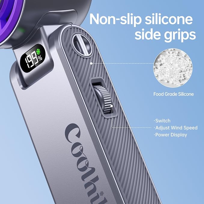 Handheld Portable fan with Turbo Cooling, Speed(1-199) 5500mAh | 20000 RPM Hand Held Fan Rechargeable Powerful Mini Personal fan for Travel, Outdoor, Beach & Makeup