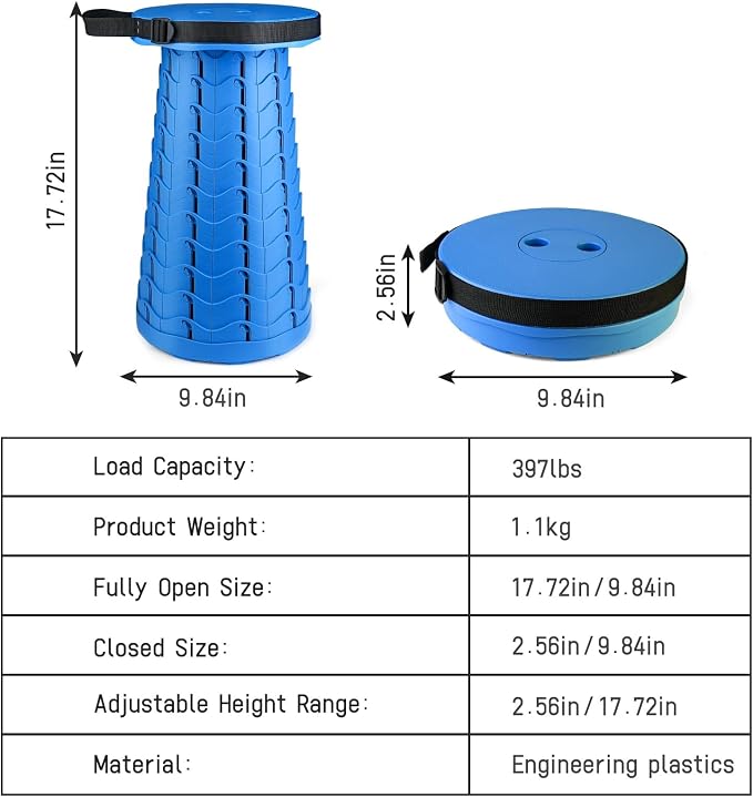 Portable & Lightweight Foldable Camping Chair for Adults, Heavy Duty Folding Stool with Adjustable Shoulder Strap, Perfect for Picnic, Beach, Backyard, and World Cup 2026 Sporting Events