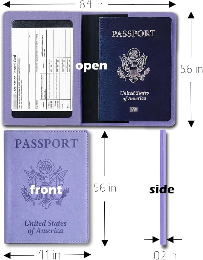 Sizobi Passport Holder for Travel Women, RFID Blocking Passport Covers Case | Passport Wallet Card Slot, International Travel Must Haves Travel Accessories for Men, Cruise Ship Essentials Gifts, Purple
