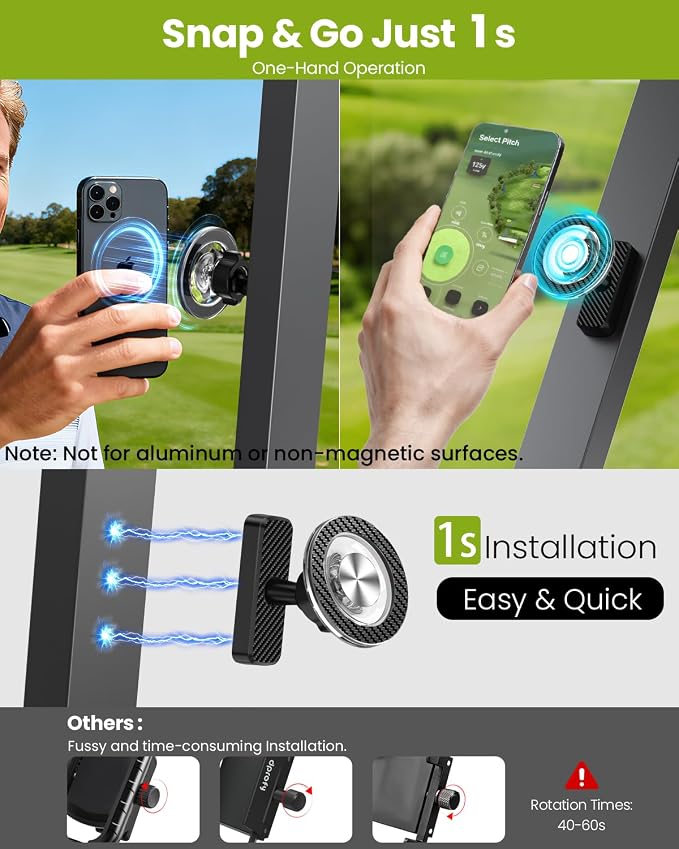 Magnetic Golf Cart Phone Holder, Golf Accessories for Men Golf Gifts Daddy | Premium Golf Cart Accessories For Men Dad Husband, Unique Magnet Phone Mount Holder, Golf Gift For Men, Car Accessory Father