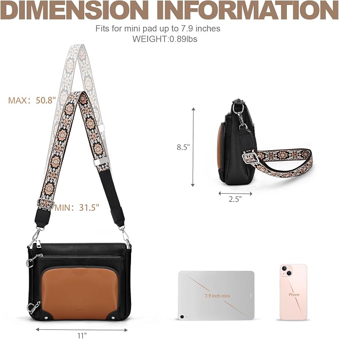 Anti-Theft Crossbody Purse for Women Travel Shoulder Bag