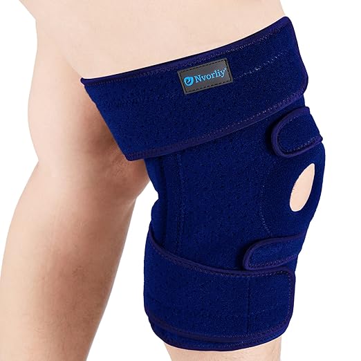 Nvorliy Knee Brace for Women Plus Size for Knee Pain (XL-8XL) - Extra Large Knee Brace with Side Stabilizers for Arthritis, Meniscus Tear, Knee Pain Relief, ACL, LCL, MCL (5XL/6XL, Navy)