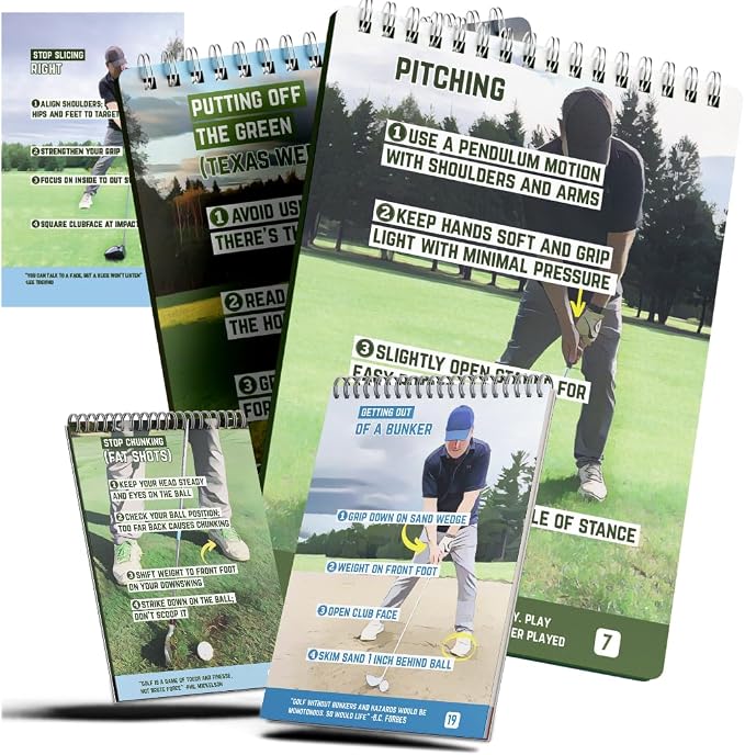 Pocket Golf Cheat Sheets - Pick One Swing Thought per Shot - Waterproof