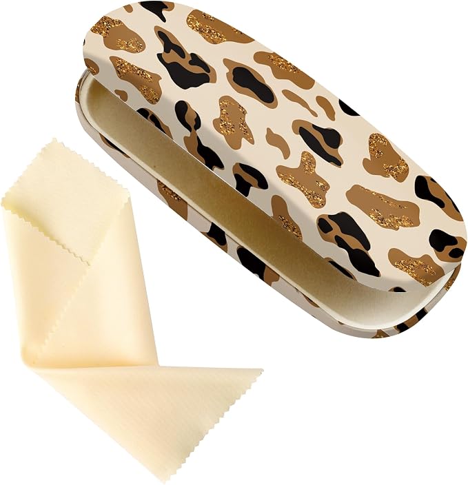 Glasses Case Hard Shell,Portable Protective Eyeglasses Case, Eyeglass Holder Box with Cleaning Cloth, for men women