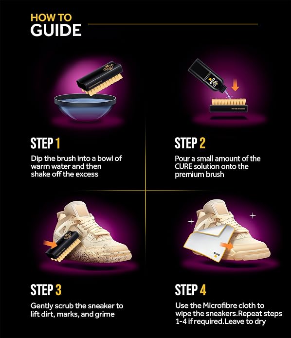 Crep Protect Sneaker Cleaner Kit - Deep Cleaning Shoe Cleaner for White Shoes, Leather, Suede, Nubuck & Canvas | Brush, Solution & Microfiber Cloth Included