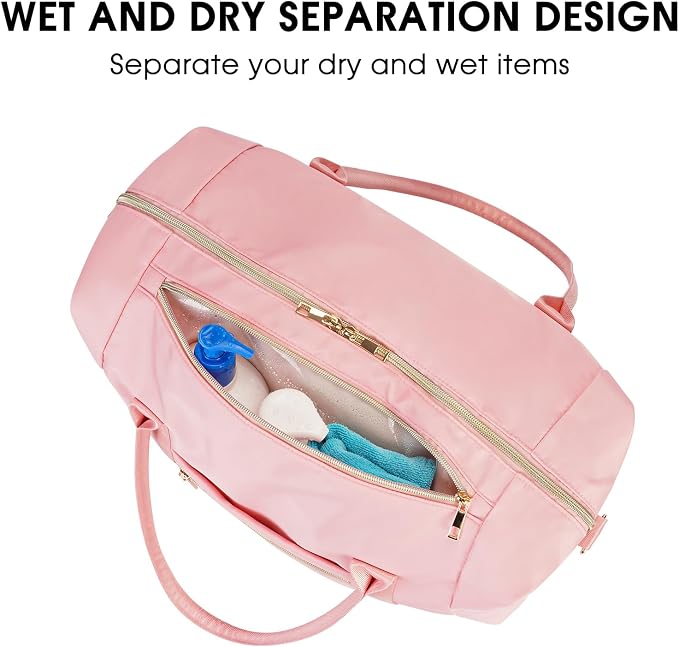 WANDF For Spirit Airlines Personal Item Bag 18x14x8 Underseat with Wet Pocket & Shoe Compartment & Tsa Approved Toiletry Bag