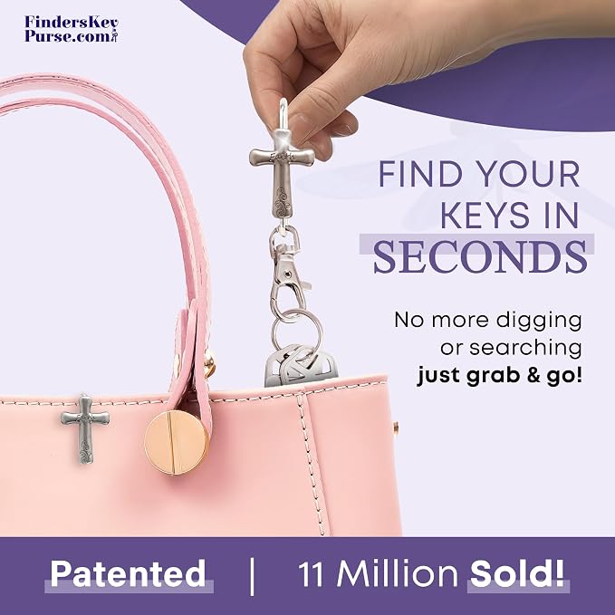 Women’s Bag Charm Key Finder, Car Keychain Hook, Cute Purse Organizer & Tote Bag Accessories, Gifts for Mom - Original