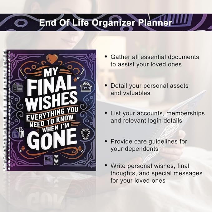 End of Life Planner, My Final Wishes Everything Need to Know When I'M Gone, Death Note Notebook of Life Planners Organizer Binder