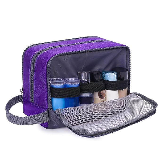 WANDF Travel Toiletry Bag for Men, Small Dopp Kit for Toiletries | Water-Resistant Fabric, Travel Bag for Toiletries, Compact Storage, Shaving Accessories, Weekend Trips