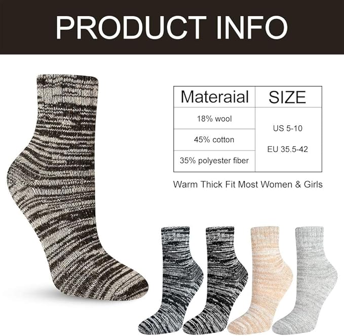 besky Warm Socks for Women Cozy Fuzzy Winter Socks