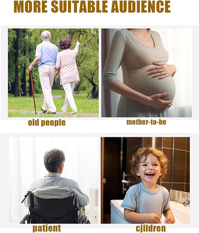 2-Pack Grab Bars for Bathtubs and Showers, 16 inch Shower Handle Suction Shower Bar, Safety Bars for Shower Chair, Bathroom Grab Bar for Senior，No Drilling Removable (Black, 16 inch)