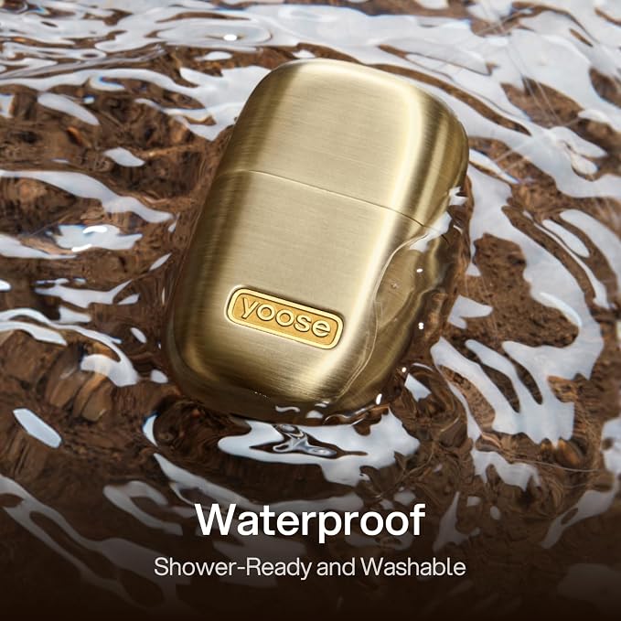 yoose Nose Hair Trimmer, Alloy Rechargeable Nose Hair Trimmer for Men Women, IPX7 Waterproof, Detachable Head, Easy to Clean, Portable Travel Size Nose Trimmers, Dual Edged Blades, Painless, Gold