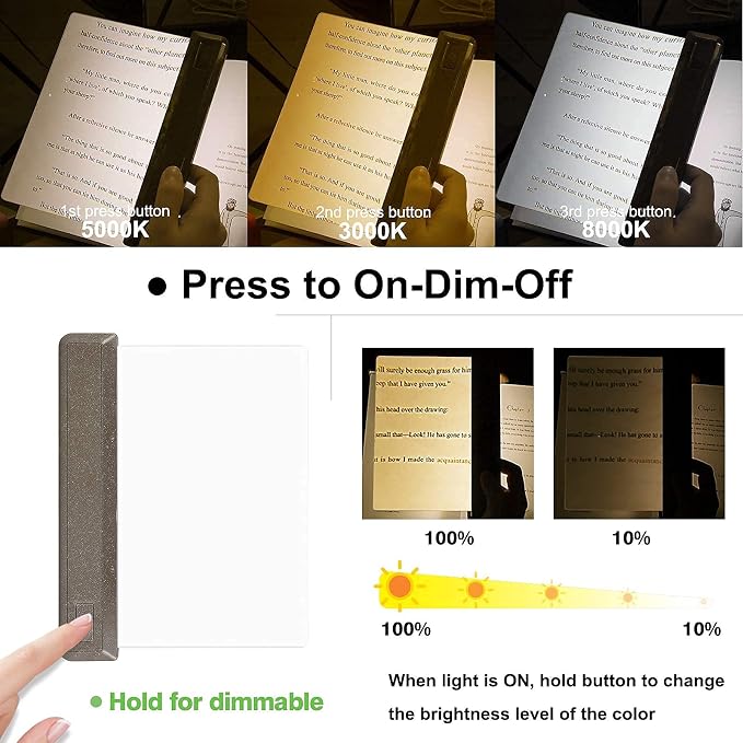 LUXSWAY Rechargeable 3X Full Page Magnifier for Reading,Magnifying Glass with 12 Super Bright LEDs,Adjustable Brightness Illuminated Magnifier Suitable for Reading