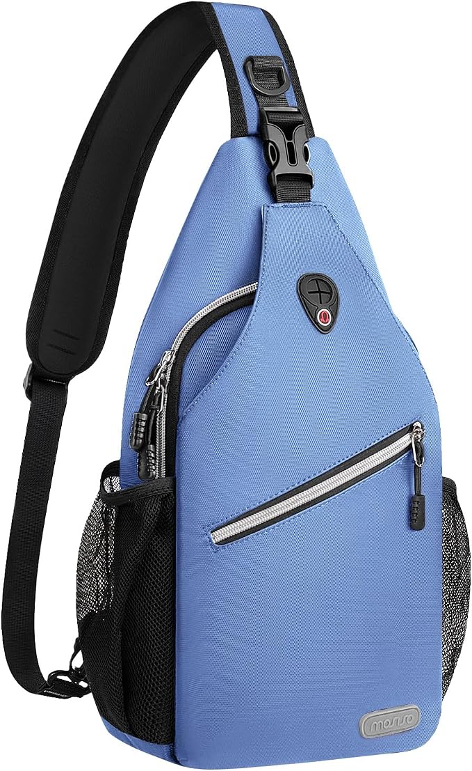 MOSISO Small Sling Bag for Men, Crossbody Shoulder Chest Daypack Bag | Sling Backpack for Casual Travel Hiking