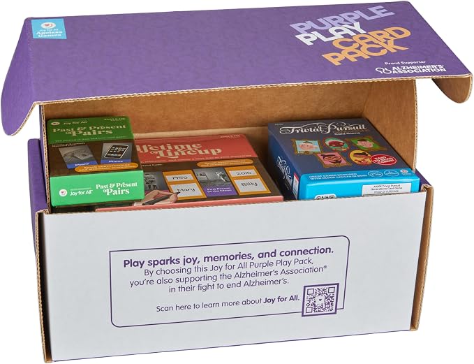 Ageless Games Purple Play Card Pack – Limited Edition Card Game Bundle for Seniors & Family - Alzheimer's Association Charity Games for Memory Care & Multigenerational Fun