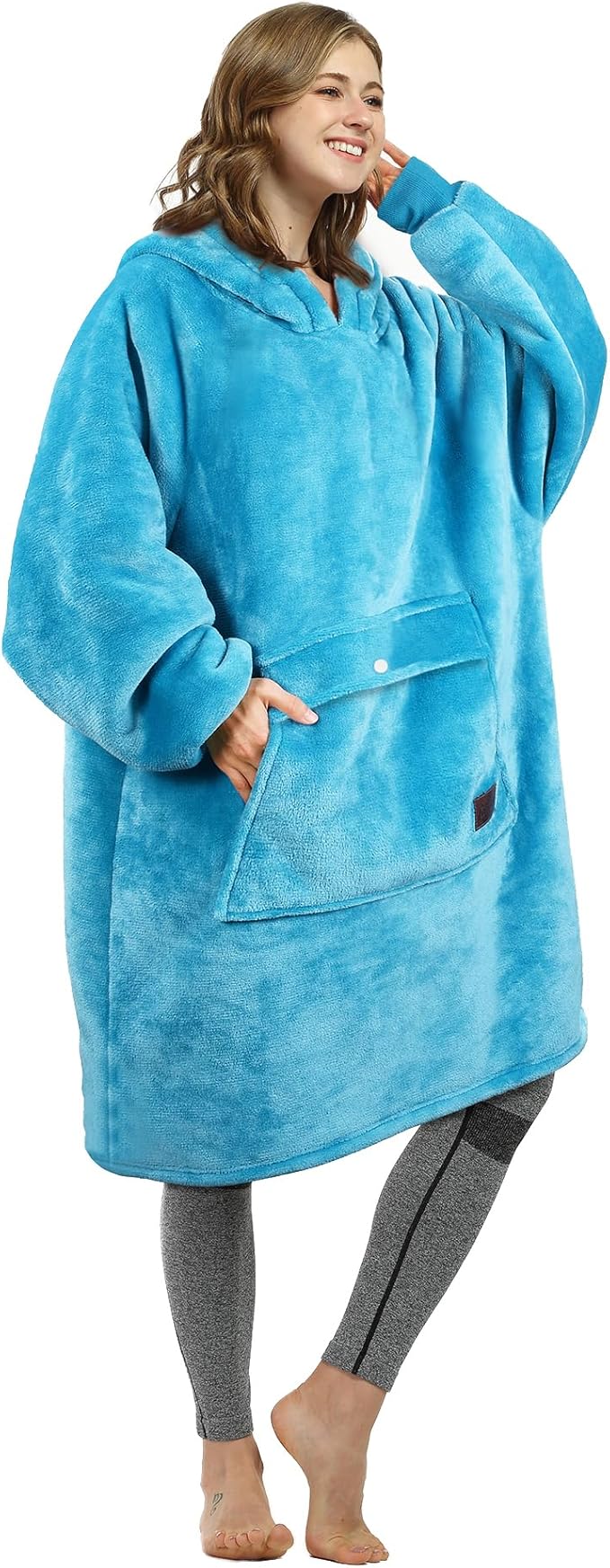 Catalonia Oversized Blanket Hoodie Sweatshirt, Wearable Sherpa Lounging Pullover for Adults Women Men