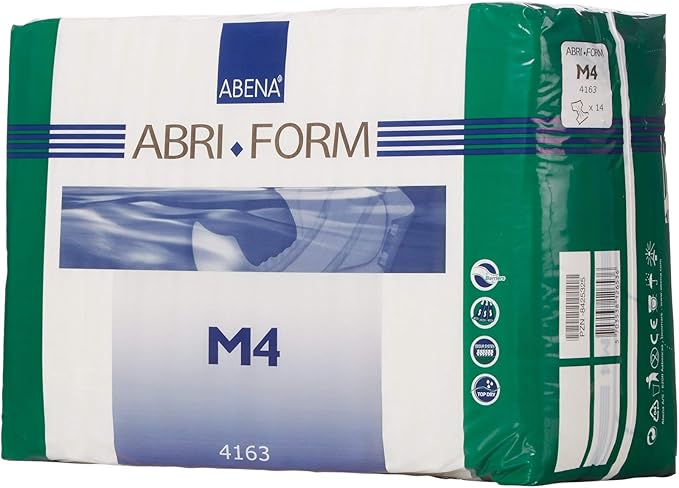 Abena Abri-Form Comfort Plastic-Backed Briefs, Level 4, (Medium To Large Sizes) Medium, 28 Count