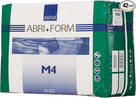 Abena Abri-Form Comfort Plastic-Backed Briefs, Level 4, (Medium To Large Sizes) Medium, 42 Count