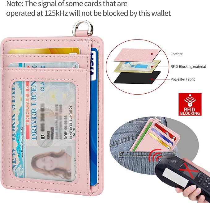 Slim Minimalist Front Pocket Wallet, RFID Blocking Credit Card Holder Wallet with Detachable D-Shackle for Men Women