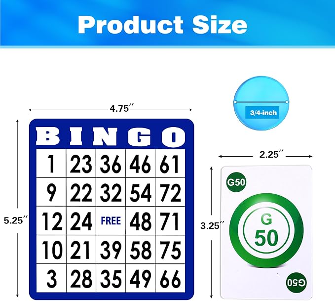GSE Games & Sports Expert Complete Bingo Game Set with 50 Bingo Cards, 500 Chips, Calling Cards Deck, Party Fun Game for Adults, Seniors, Family Gatherings, Classroom Activities, Large Groups