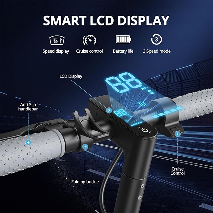Electric Scooter for Adults- 8.5"/10''/14'' Tires, Up to 19/22MPH by 350W/500W Motor, Max 12/21/23/27/62Miles Long-Range Foldable Commuting Adults Scooter with Double Braking System and App