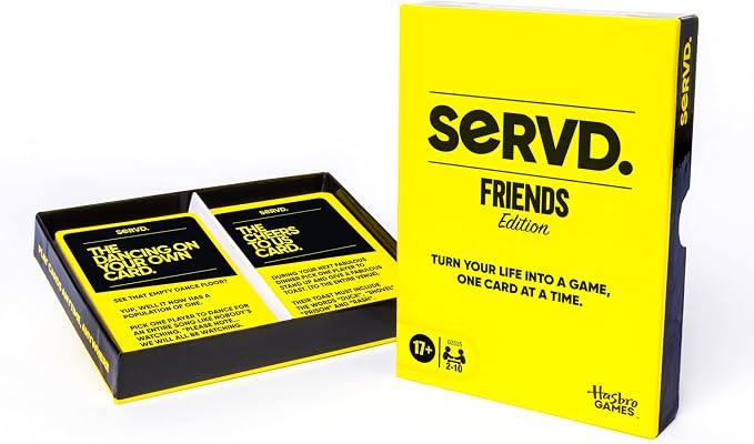 Hasbro SERVD Friends Edition Party Game – Hilarious Real-Life Card Game for Adults – Inject Fun and Strategy into Time with Friends – 2-10 Players – Ages 17+
