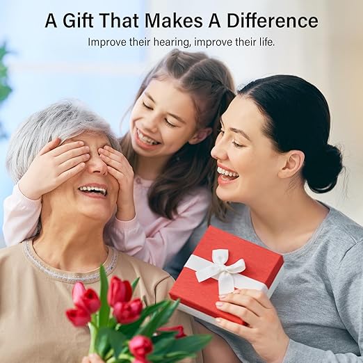 Hearing Aid, Hearing aids for Seniors Rechargeable Bluetooth Hearing Aid (Not Amplifiers) for Mild to Moderate Hearing Loss Seniors and Adults with 16-Channe Noise Reduction Bluetooth Enabled Calls