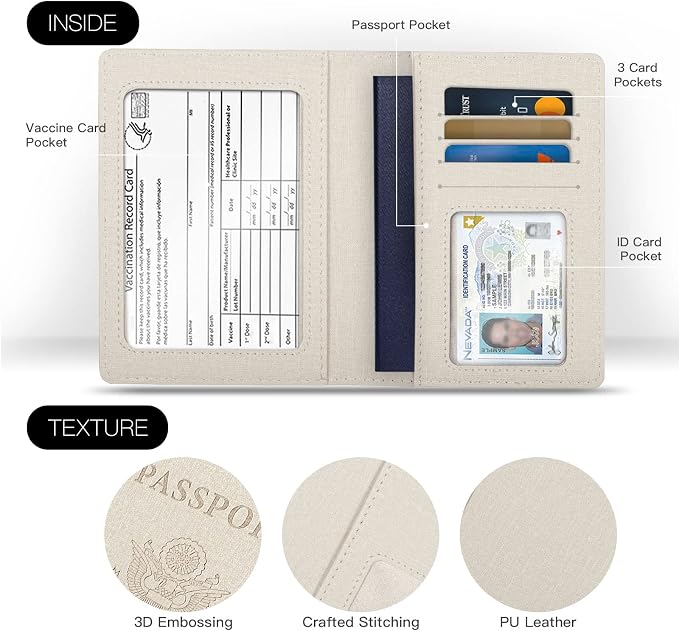 Passport Holder,Travel Essentials,Travel Gifts(Off White)