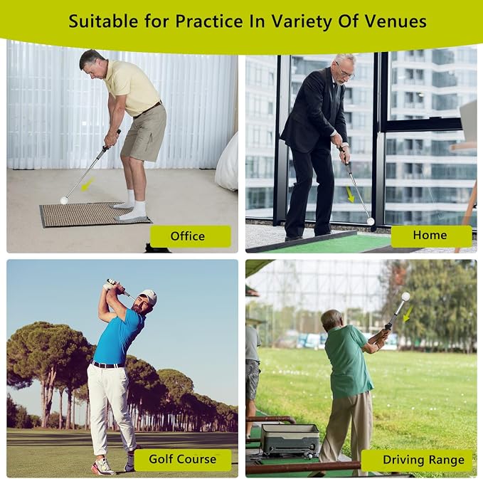 Retractable Golf Swing Aid for Golf Speed Training, Rhythm Click Golf Swing Trainer for Indoor Golf Practice & Outdoor Warm Up, Golf Grip Trainer for Improving Hitting Strength & Tempo | Retractable Golf Swing Aid
