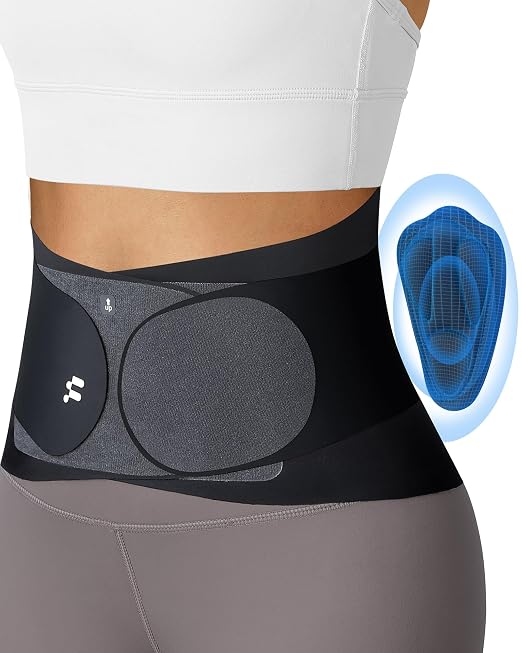 0.5mm Ultra Thin Back Brace with 3D Lumbar Pad, Seamless Yoga Fabric, Lightweight Back Brace for Women Men, Lower Back Pain, Sciatica, Posture, Back Support for Wearing Under Clothes, FSA Eligible