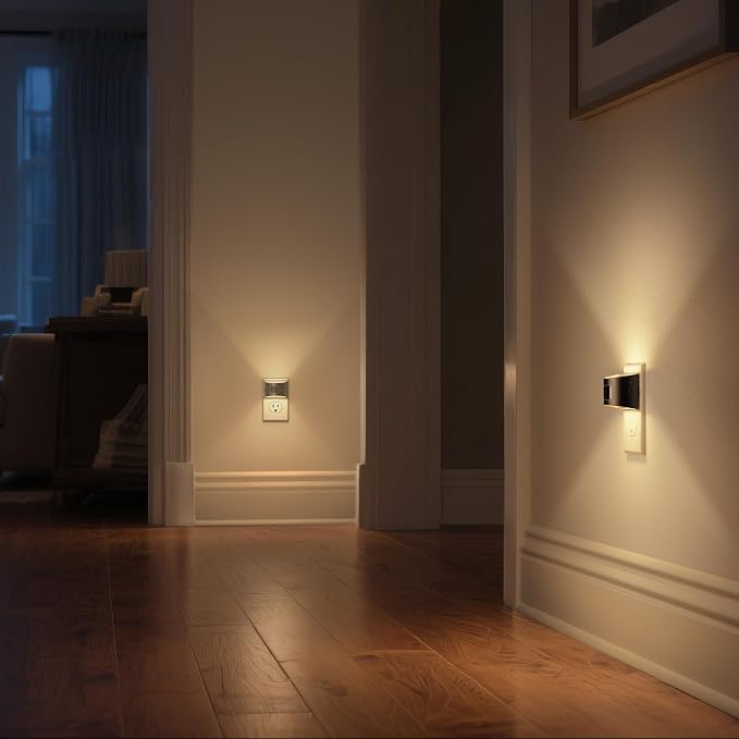 DORESshop LED Night Light[4 Pack], Night Lights Plug into Wall, 3 Mode Plug in Night Light with Motion Sensor, Dusk to Dawn Sensor, Nightlights for Adults, Bedroom, Bathroom, Hallway