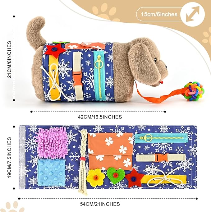 Fidget Blanket and Muff Dog for Adults with Dementia,Alzheimers Dementia Activities Products for Seniors and Elderly ,Gift Game and Sensory Fidget Toys for Alzheimer’s or Dementia