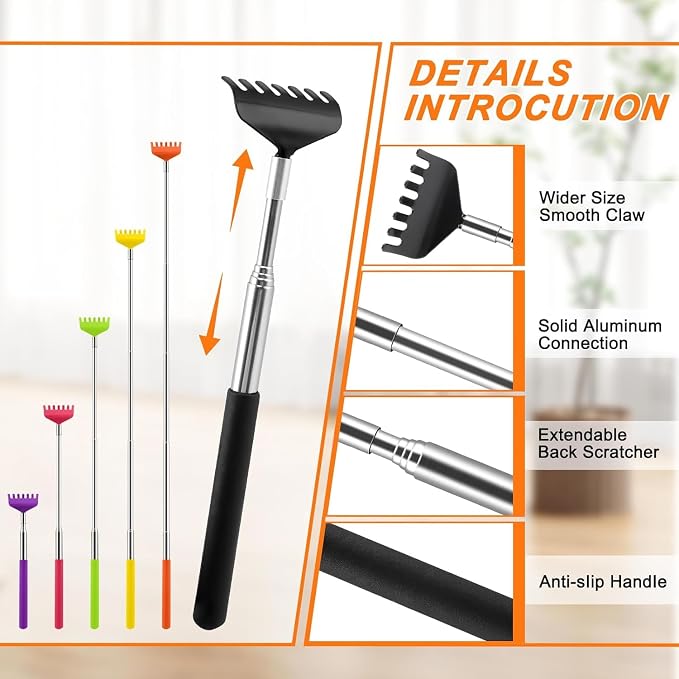 8 Pack Back Scratcher Bulk Christmas Stocking Stuffers for Adults | Prizes for Adults, White Elephant Gifts, Birthday Gag Small Gift, Mothers Fathers Day Dad Gifts, Easter Basket Stuffers