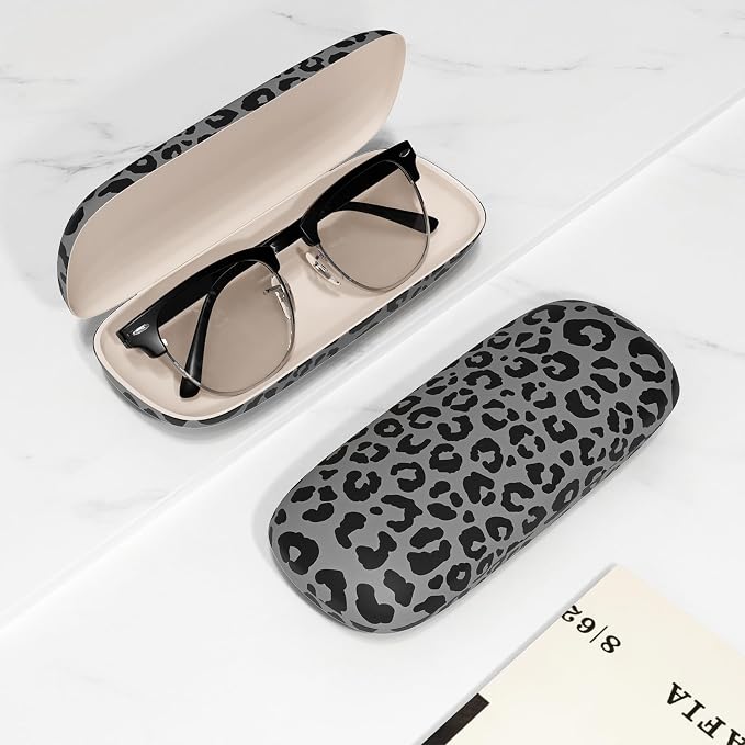 Eyeglasses Case, Portable Hard Shell Protective Case for Glasses, Eyeglass Holder Box for Women with Cleaning Cloth